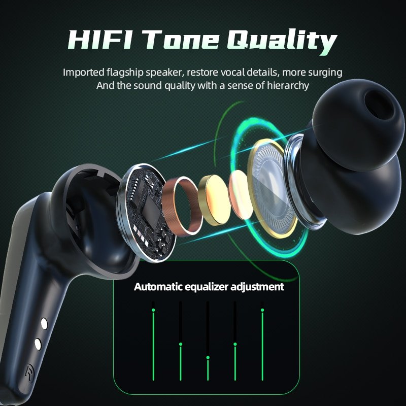 X15PRO TWS Earphone Zero Latency Gaming Headphone Audifonos HIFI Wireless Earbuds X15 Pro Headphones LED In-ear Gaming Earbuds