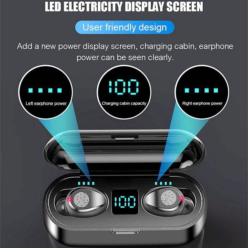 Cheapest F9 TWS IPX7 earbuds Automatic connection ecouteur Wireless BT Touch Earbuds noise cancelling In-ear earphone