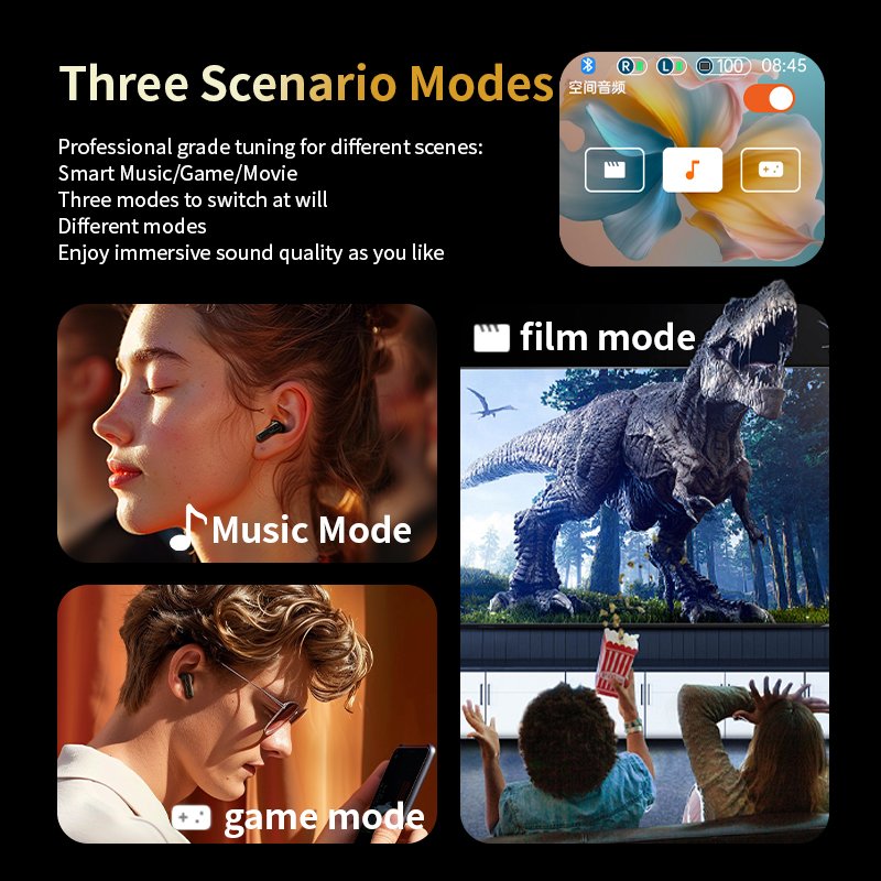 2024 new Wirelesses headphone ANC active noise cancelling earbuds IPX4 LED touch screen waterproof wireless earphone