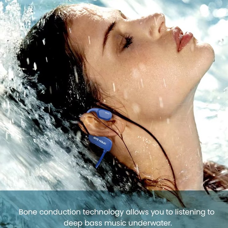 Swimming Bone Conduction TWS Earphones OPENEAR Bone X2 Sports Waterproof Noise Cancelling Bone Conduction Wireless Earphones
