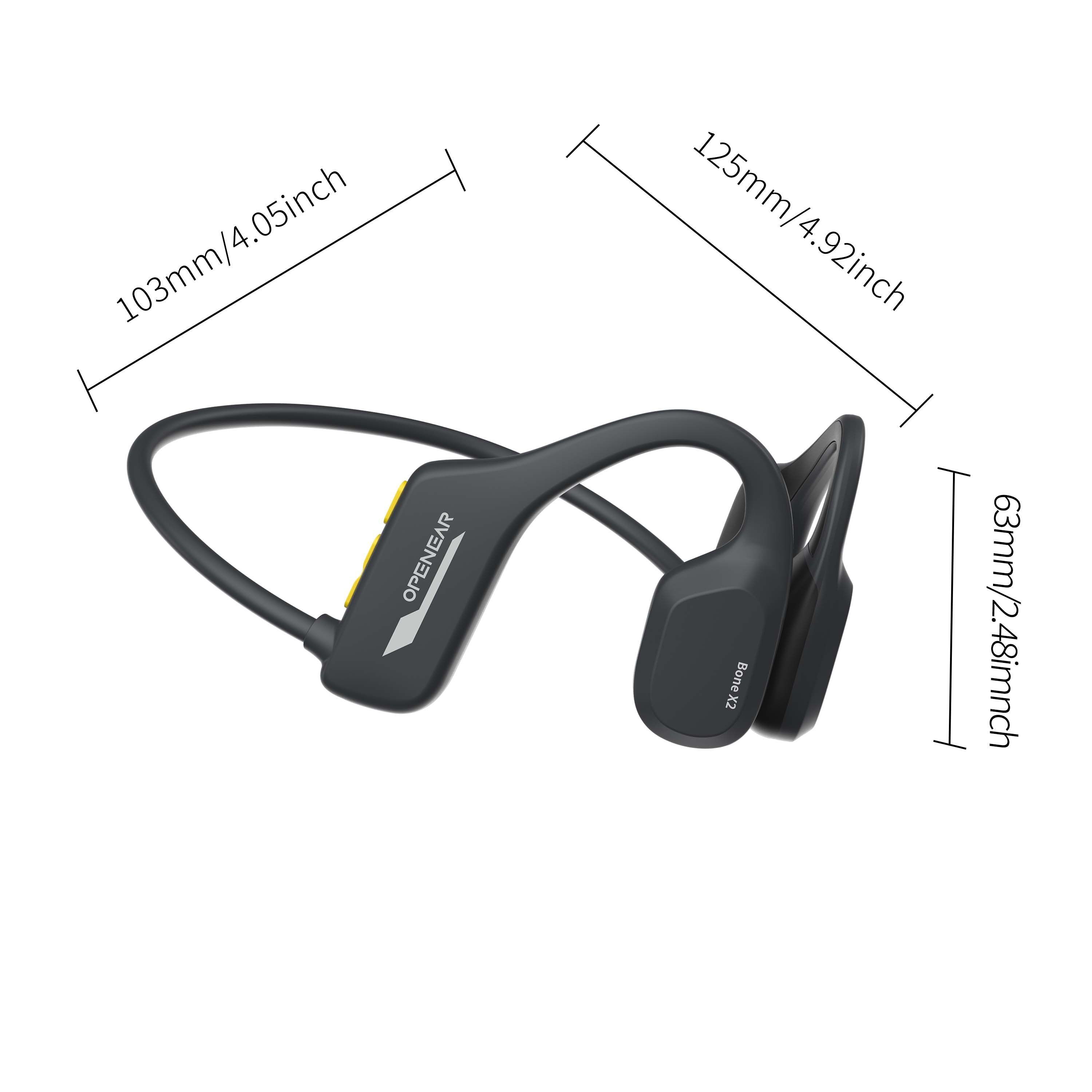 Swimming Bone Conduction TWS Earphones OPENEAR Bone X2 Sports Waterproof Noise Cancelling Bone Conduction Wireless Earphones