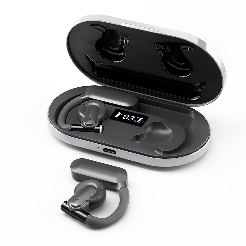 SHINECON IPX4 Waterproof OWS Headphone ENC 16mm Speaker Dual Microphones Air Conduction Headphone