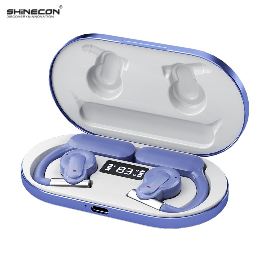 SHINECON IPX4 Waterproof OWS Headphone ENC 16mm Speaker Dual Microphones Air Conduction Headphone