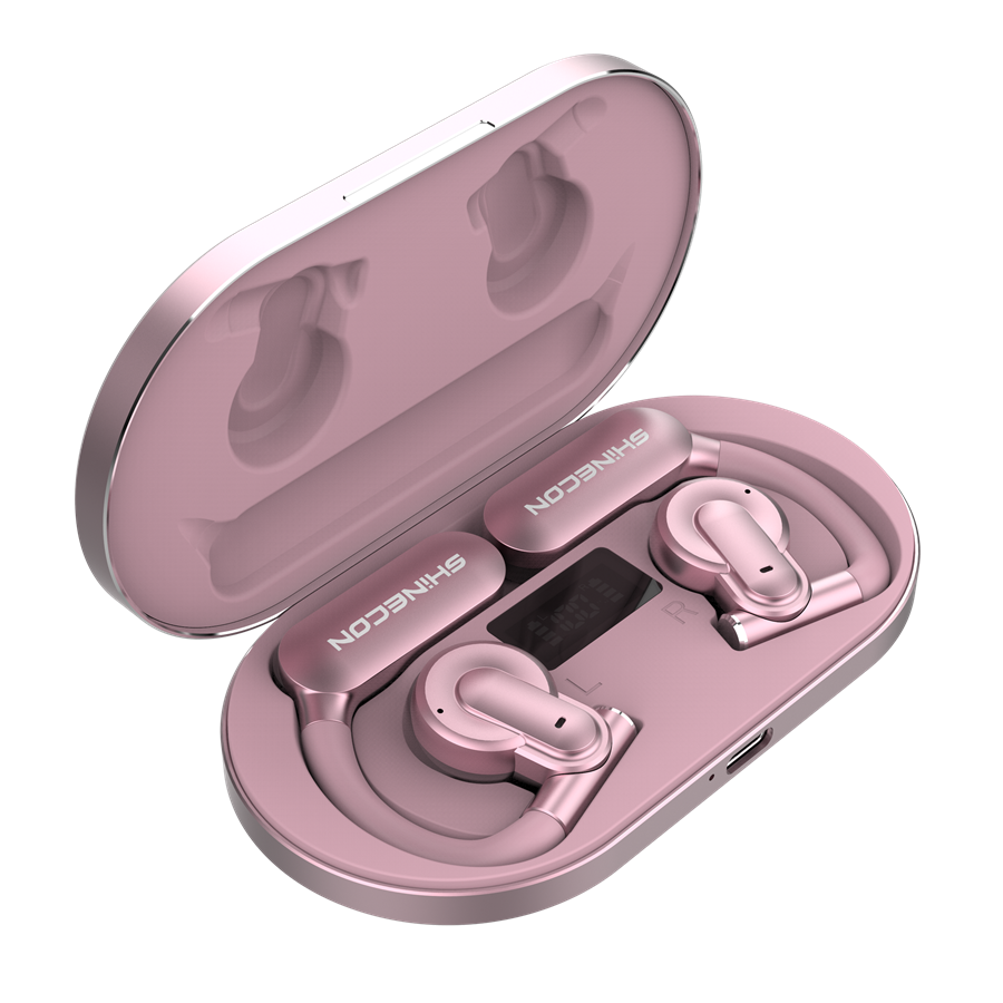 SHINECON IPX4 Waterproof OWS Headphone ENC 16mm Speaker Dual Microphones Air Conduction Headphone