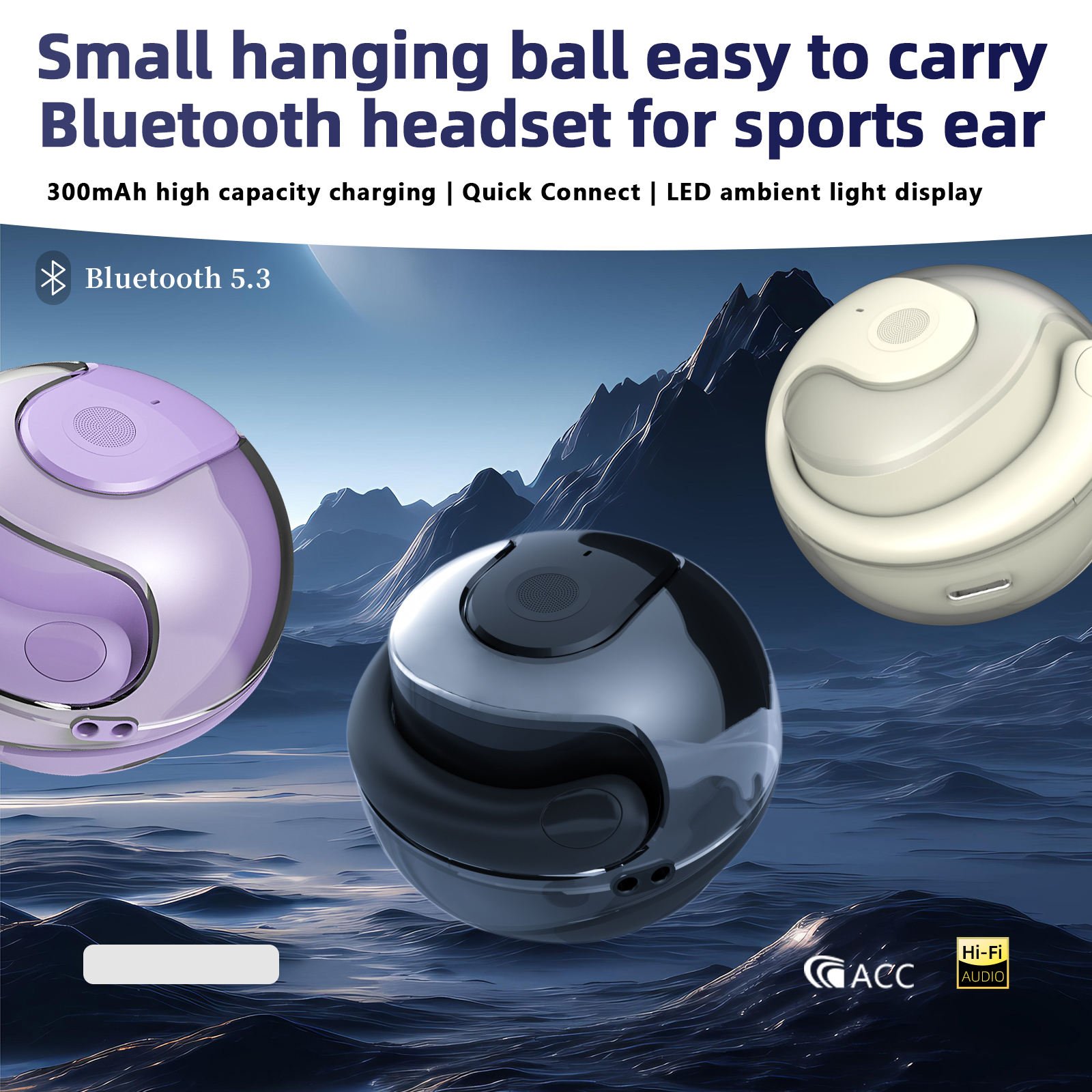 High quality jm13 ows headphones CVC ENC Intelligent noise cancelling mic wireless 9D stereo ear hook BT earphone earbuds