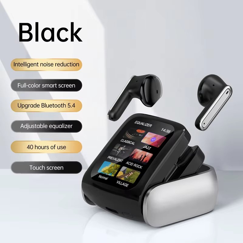 New Design T71 TWS LCD smart Screen audifono ENC Noise Reduction Adjustable equalizer on-ear Wireless Bluetooth earphone headset