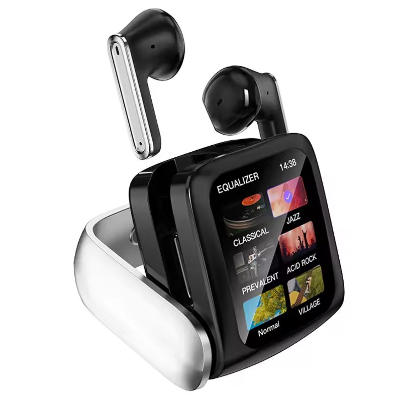 New Design T71 TWS LCD smart Screen audifono ENC Noise Reduction Adjustable equalizer on-ear Wireless Bluetooth earphone headset