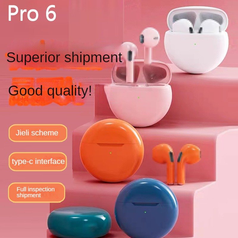 Hot and cheap Pro6 TWS ANC noise-cancelling wireless headphones earphone headset