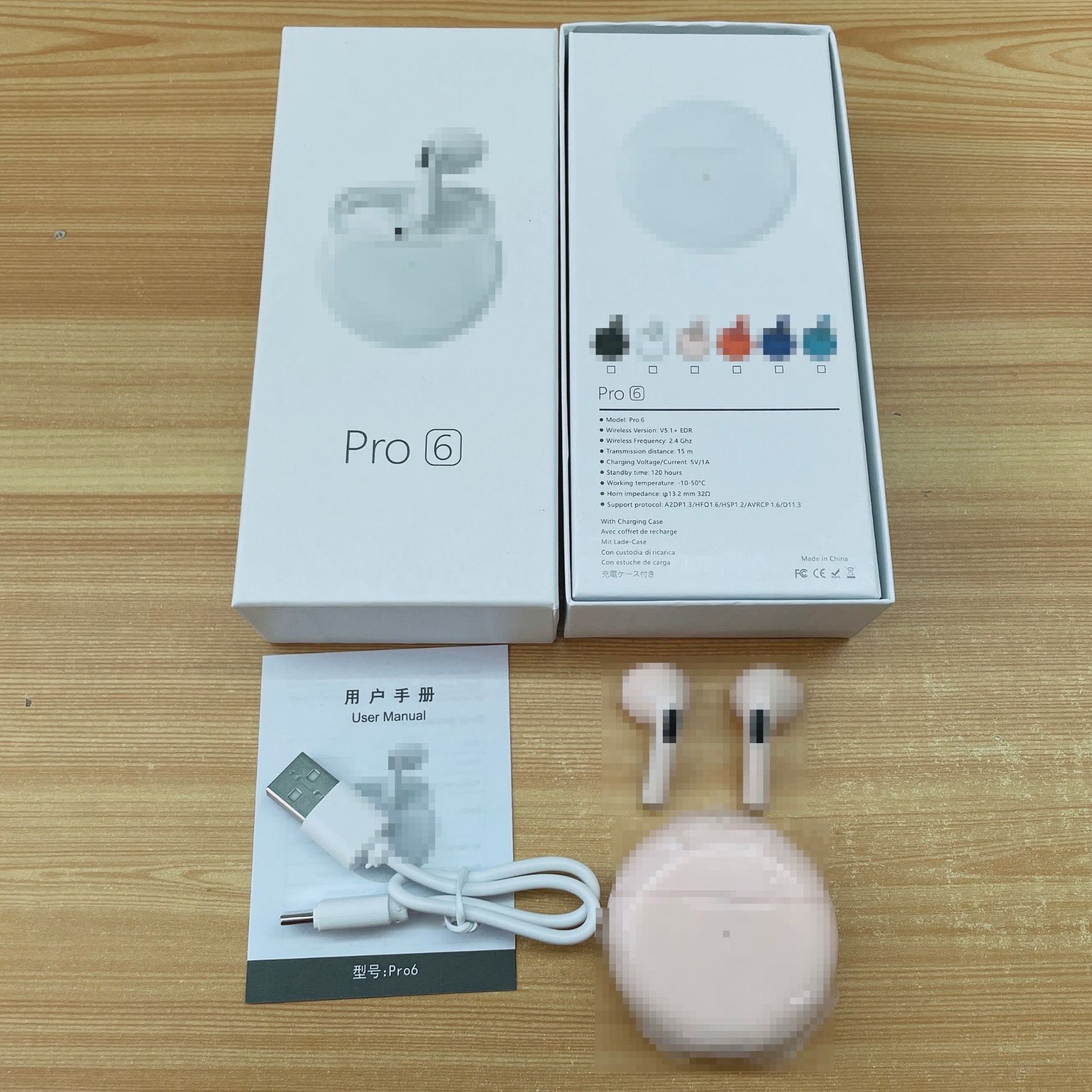 Hot and cheap Pro6 TWS ANC noise-cancelling wireless headphones earphone headset