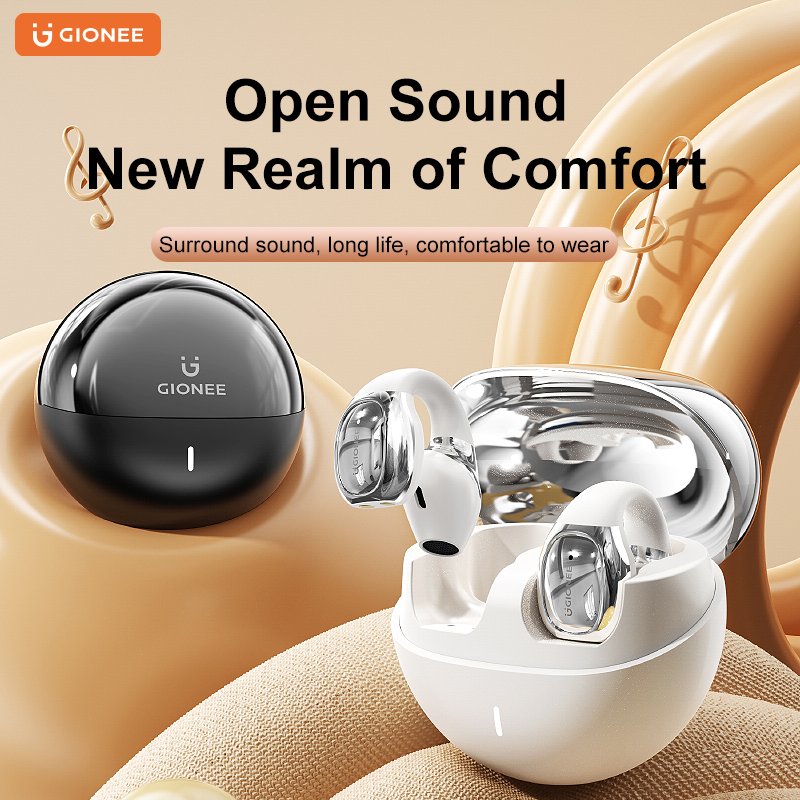 Gionee JL035 Bone Conduction Headphones TWS BT V5.4 true wireless Earbuds Noise Cancelling Ear Clip Earphones Sports Headsets