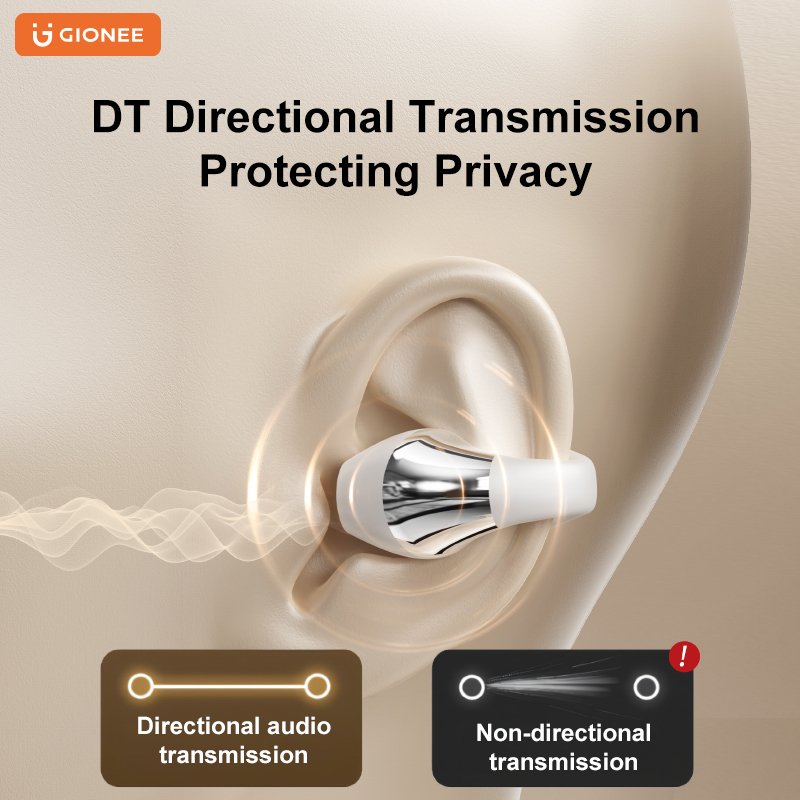 Gionee JL035 Bone Conduction Headphones TWS BT V5.4 true wireless Earbuds Noise Cancelling Ear Clip Earphones Sports Headsets