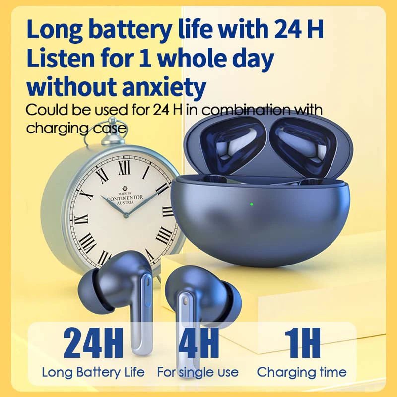 XY-70 Bluetooth Wireless Headphone ENC&ANC Noise Cancelling 5.1 Stereo TWS Earphone with 24H Playtime For iPhone Huawei