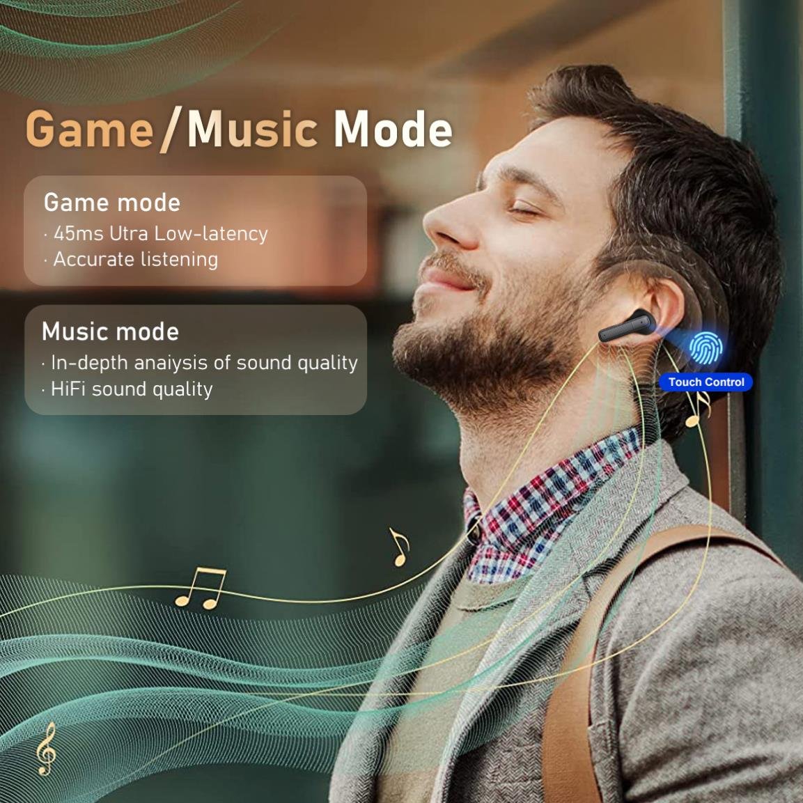 TWS Earphones Wireless Earbuds ENC Noise Cancellation Earphones HiFi Sound Earbuds Headphones Earphone T17