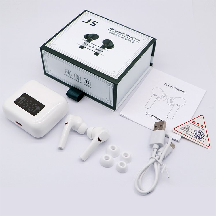 2024 Tws J5 earbuds sport ture wireless earphone anc hifi in ear headphone noise cancelling earbuds PK M10 M28
