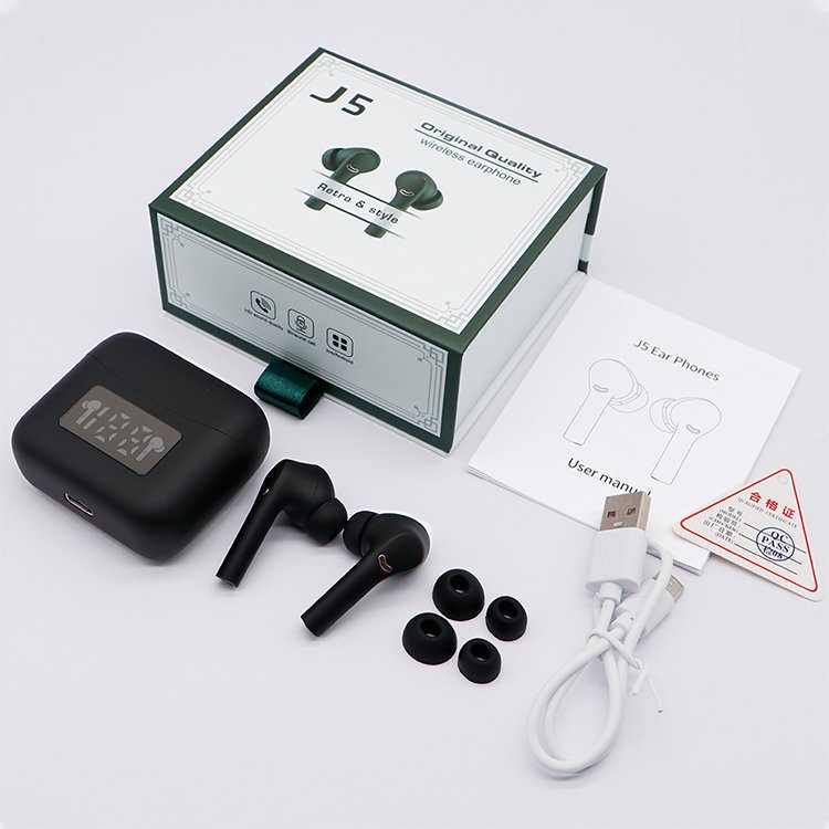 2024 Tws J5 earbuds sport ture wireless earphone anc hifi in ear headphone noise cancelling earbuds PK M10 M28