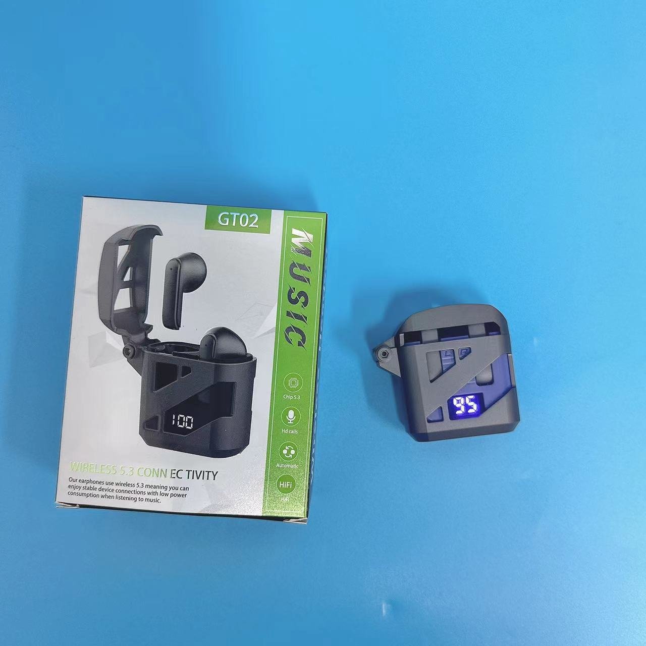 GT02 earbuds noise canceling tws earphone touch control BT5.3 anc gaming wireless earphones headphones