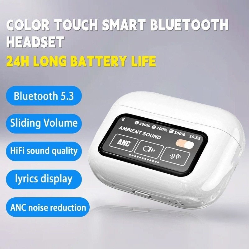 A10 Pro Earbuds Touch Screen Earphones ENC Noise Reduction TWS Wireless Portable Headphones