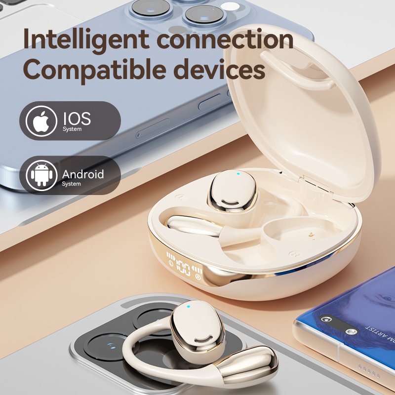 M70 Open-Ear Sports Earbuds Electroplated Metal Texture True Wireless Earphones with Call Noise Reduction and HIFI Sound Quality