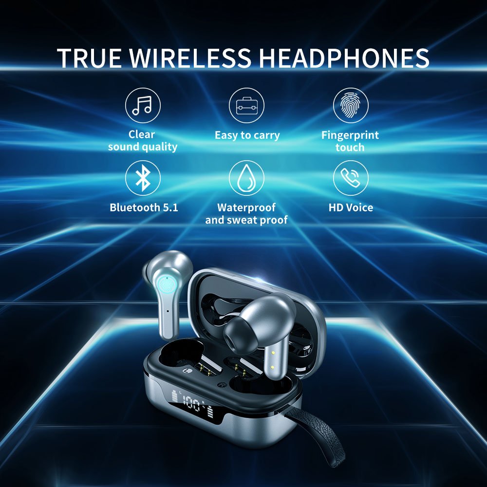 Wireless Touch Control Audifonos Inalambricos TWS Earbuds HD Calls Earphone ANC Pro BT Headset