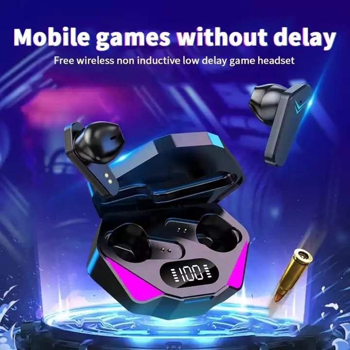 Factory Game Earphones X15 TWS Wireless BT Digital Display Low-latency In-ear Noise reduction Headphones Sports Earbud with Mic