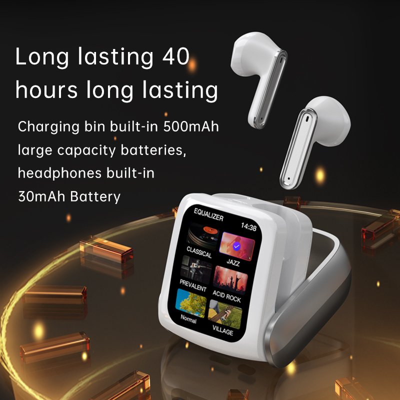 T71 New Upgrade BT 5.4 Wireless Earphones LCD Full Color Smart Touch Screen ANC ENC Noise Reduction Waterproof In-Ear Headphones