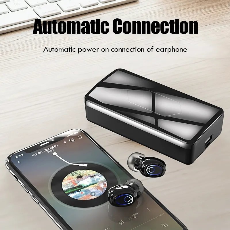 Triple Protection Noise Cancelling Earbuds 9D Sound Tws Earphone Powerful Bass Headphone Earphone With 10000Mah Power Bank