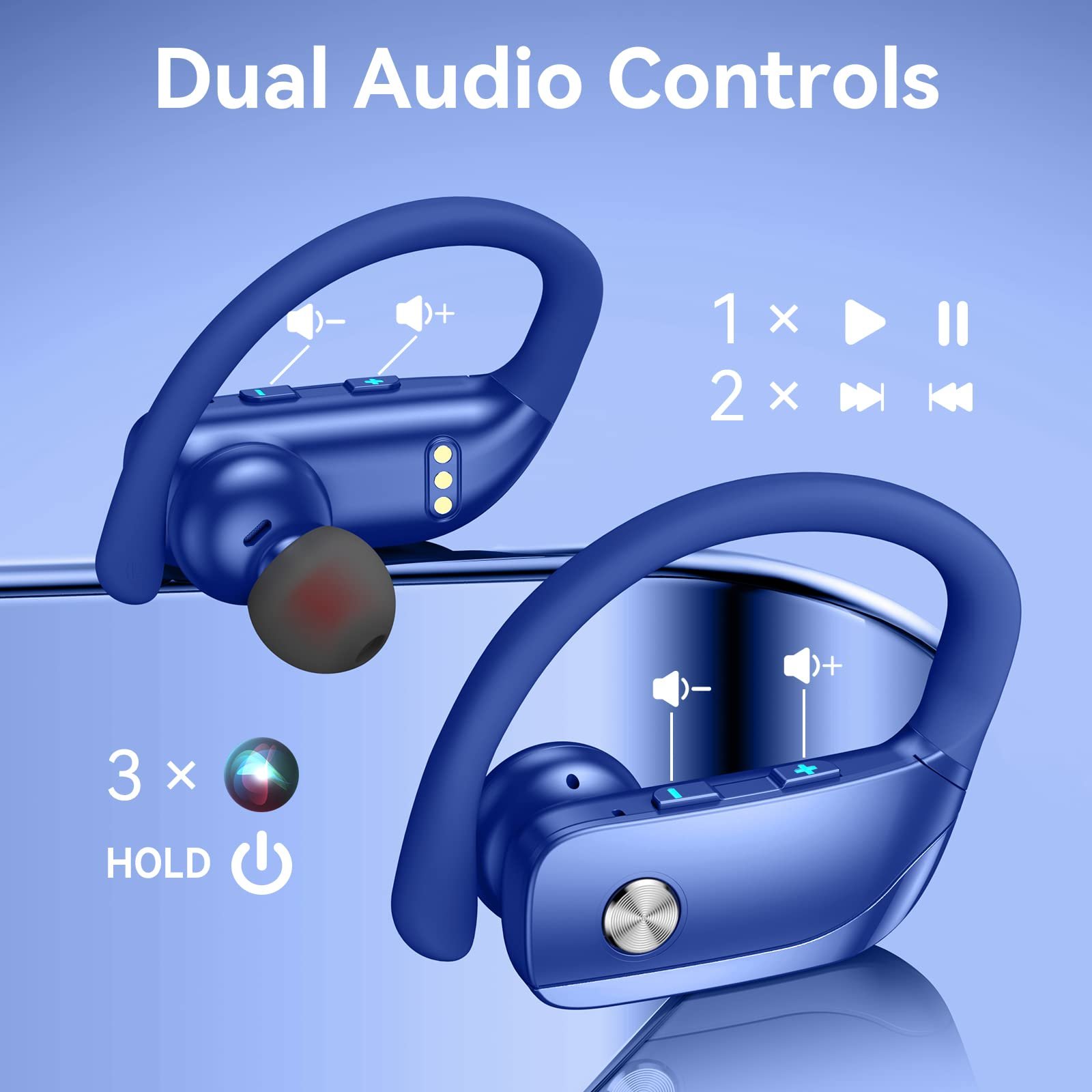 T16 TWS bmani LED Display sport climb Ear hook ecouteur bluetooth Wireless in-ear noise cancelling earbuds with earhook earphone
