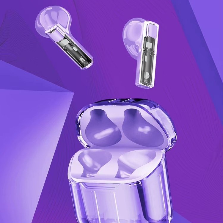 YX06 Transparent TWS Earphones Headphones Cyberpunk Style Low Latency Wireless BT Gaming Noise Cancelling Sports Tide