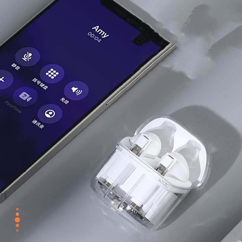 YX06 Transparent TWS Earphones Headphones Cyberpunk Style Low Latency Wireless BT Gaming Noise Cancelling Sports Tide