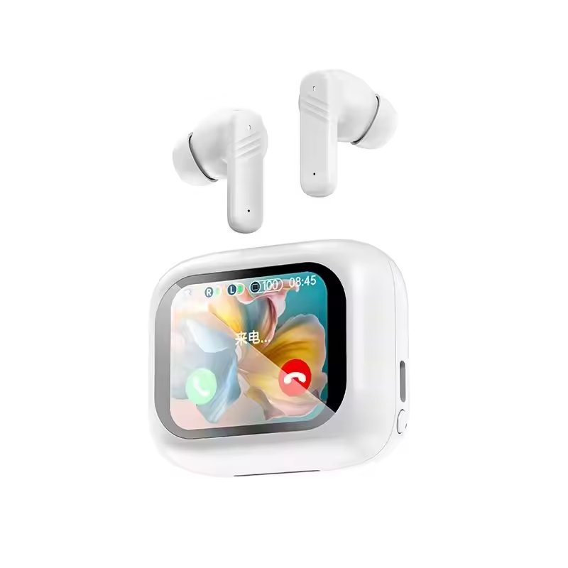 HYX 2024 T9 Earphone LCD Full Screen Wireless TWS Earbuds Active Touch ANC Wireless Earphones Earhooks