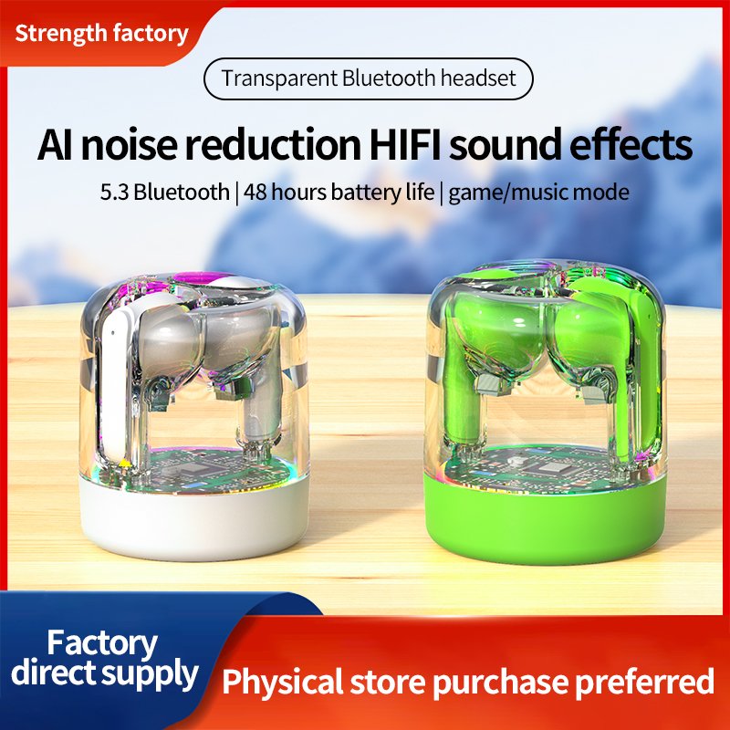 Cool Colorful TM70 Tws Earbuds Wireless Earphones Breathing Light Sports Noise Reduction Headphones RGB for Xiaomi Oppo LED 5.3