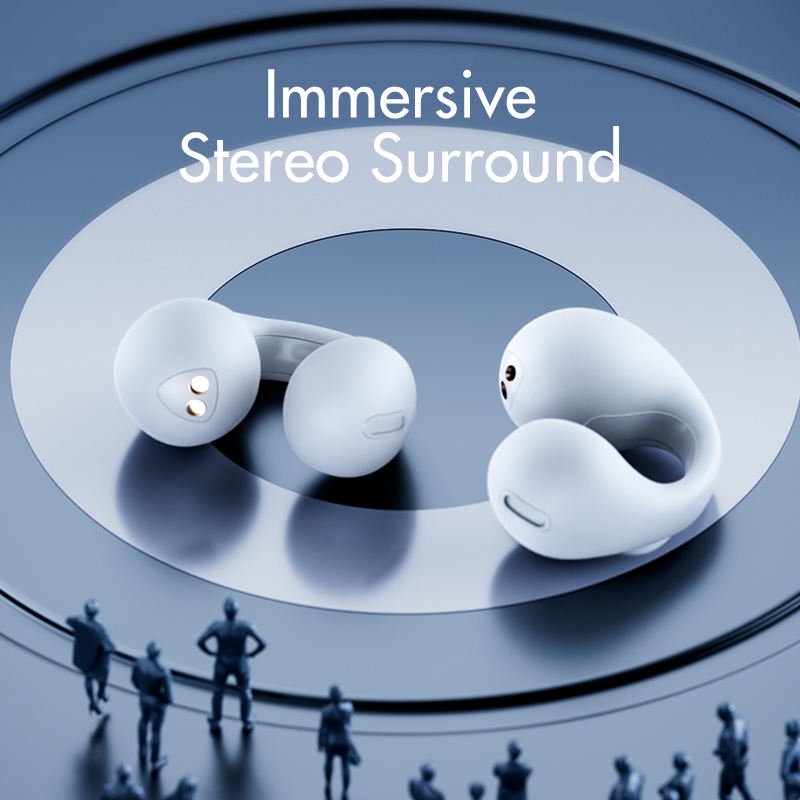 Bone Conduction Headphones Tws Earbuds Ear Clip Bt5.3 Touch Wireless Earphone In-ear Bass Hifi Sports Headset For Ambie