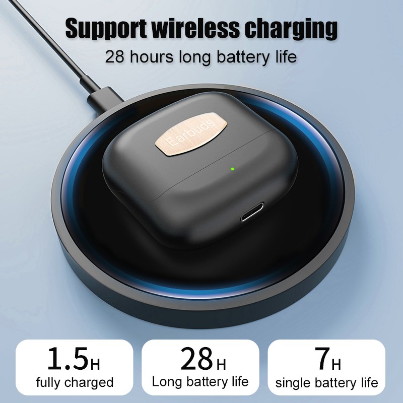 QCC3040 Apt-X AAC Earbuds Wireless HD Call ENC Noise Cancelling TWS Earphones Hifi Sound Headphone with 4 Mic Wireless Charging