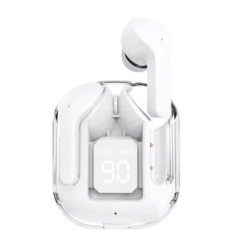 Transparent Blue tooth Earphones Wireless TWS Earbuds With LED Battery Power Display USB C Charging Port Waterproof Gaming