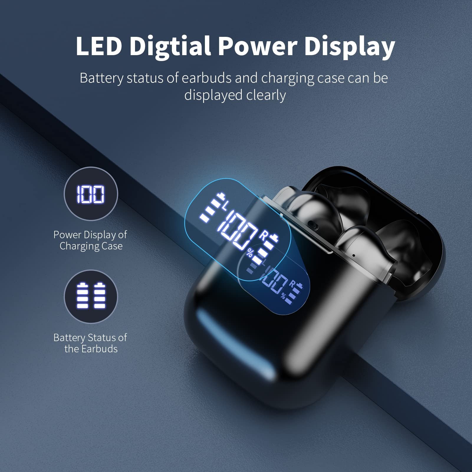 Led Power Display Earbuds Premium Sound Wireless Wired Hifi Wireless Noise Cancelling Tws Earphones Headphones Earphone