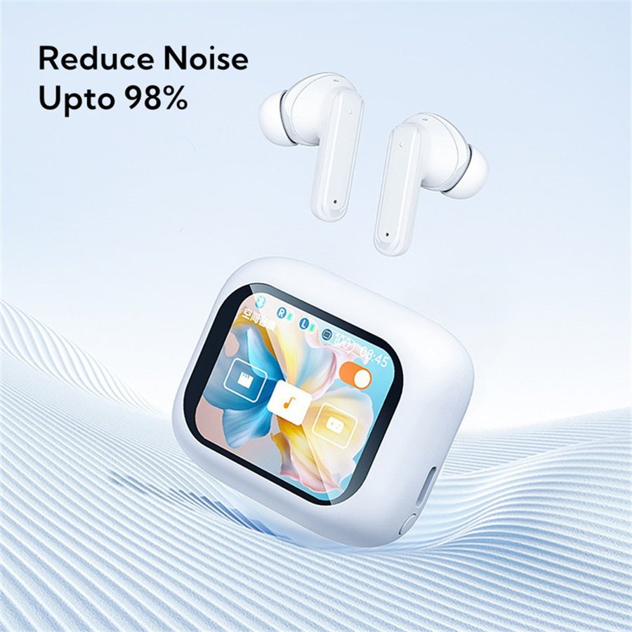 BT5.4 ANC ENC LCD Touch Screen TWS HiFi Gaming Earbuds & in-ear Noise Cancelling Headphones Sports Earphones with Touch Screen