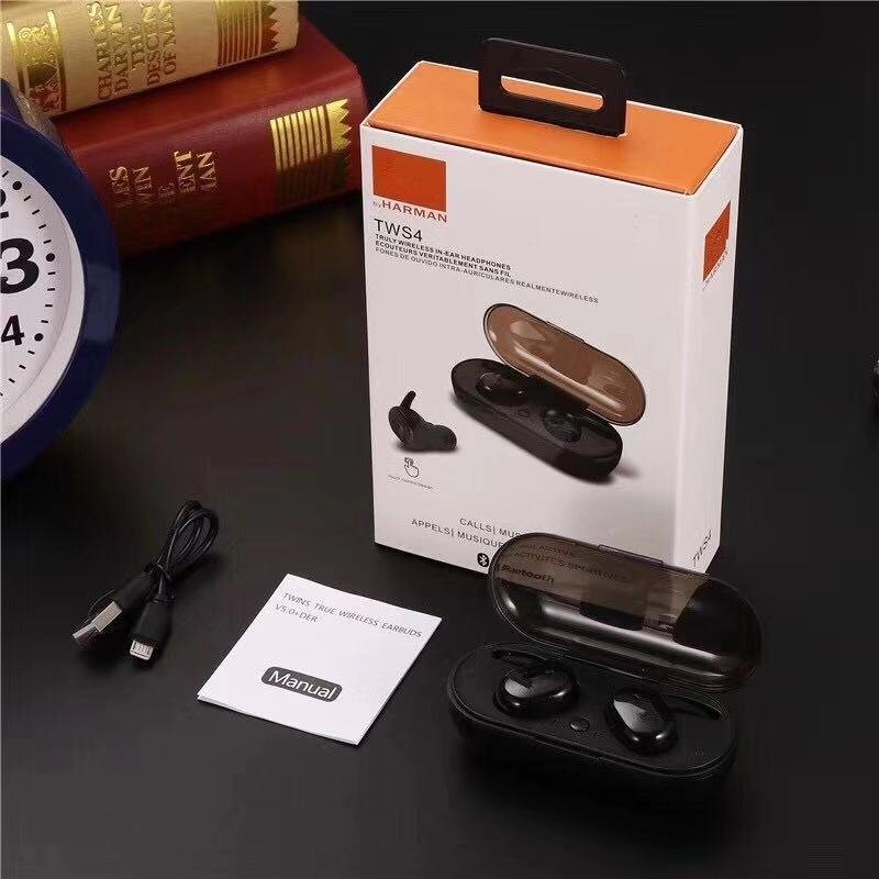 Ready to ship OEM ODM Brand Touch Noise Cancelling wireless Earbuds for mi android all phones BT headphone TWS4 earphones