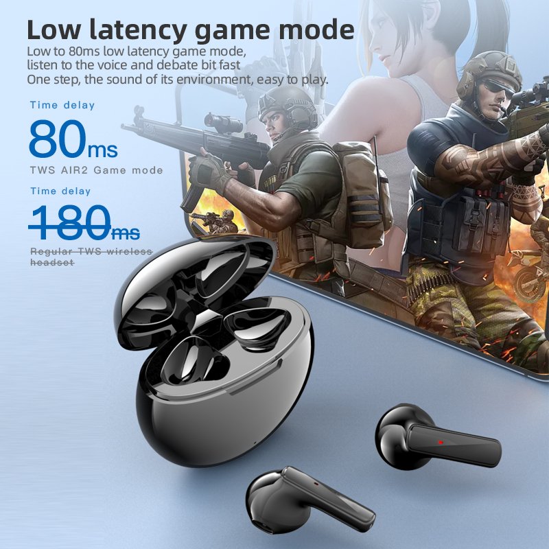 Clearance Wireless Bluetooth sport earphones Air5 In-ear tws earbuds Low latency gaming headphones