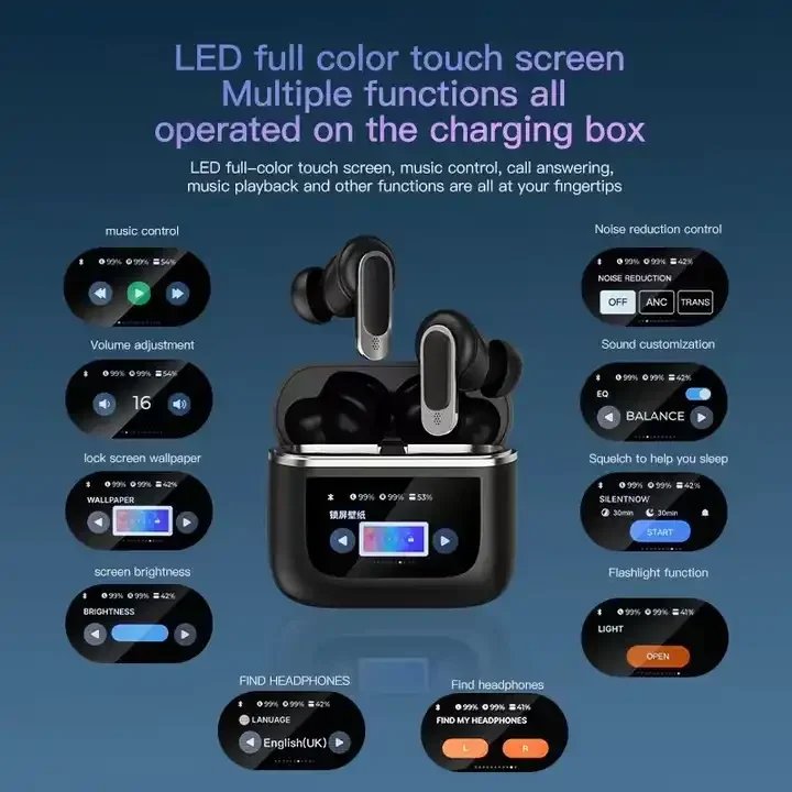 2024 Newly V8 New Enc Anc Auriculares Inalambricos Tws Audifonos Headset BT Wireless Earphones Gaming In-Ear Headphones Earbuds