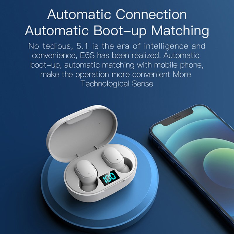 E6S Wireless Earphones TWS Headphones Stereo In-Ear Fone Headset Sports Waterproof TWS Earbuds For Xiaomi Phone