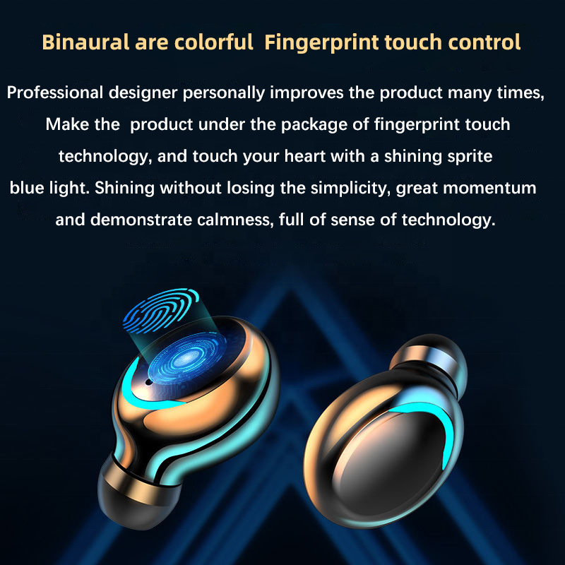 Wholesale price TWS stereo waterproof earbud F9 f9-5 earphone 9D high fidelity with tft display