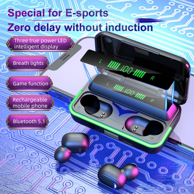 E10 wireless earphone earbuds with battery HiFi Stereo sound gaming earbuds