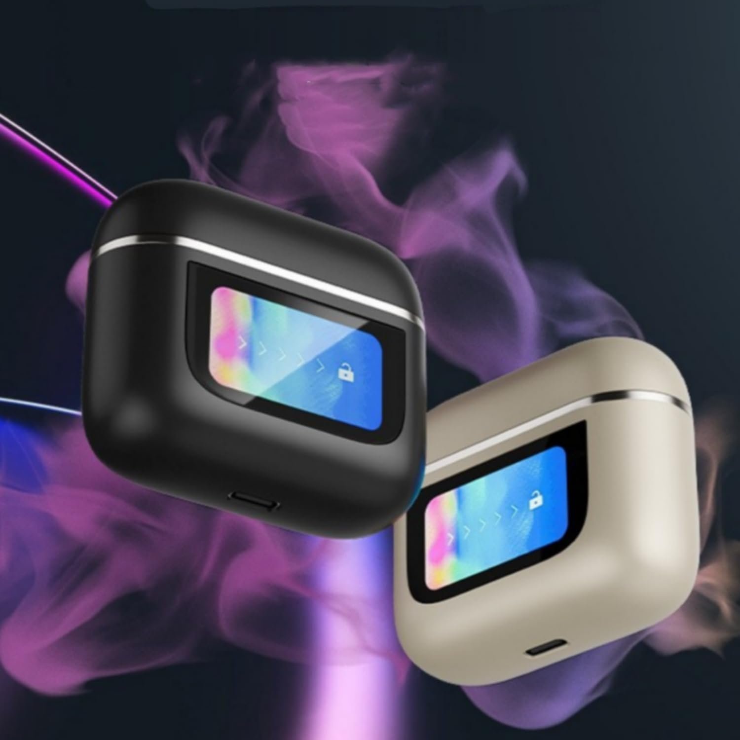 Wireless Noise-canceling Earbuds LED Touch Screen Anti-Loss Locator Dual Microphone Call Noise Cancellation IPX8 Waterproof