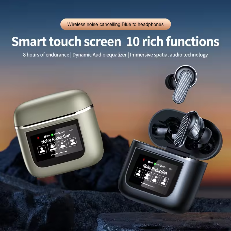 YW05 LCD Touch Display Passive Noise-Cancelling Active Noise Reduction TWS Earbuds Wireless Headphone Headset for JL Earphones