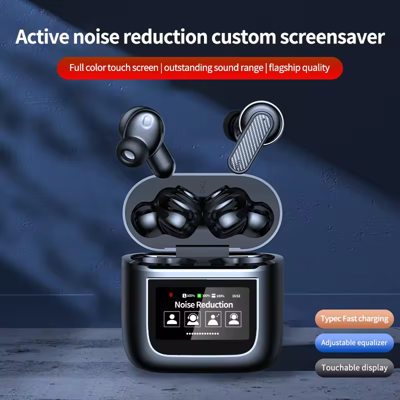 YW05 LCD Touch Display Passive Noise-Cancelling Active Noise Reduction TWS Earbuds Wireless Headphone Headset for JL Earphones