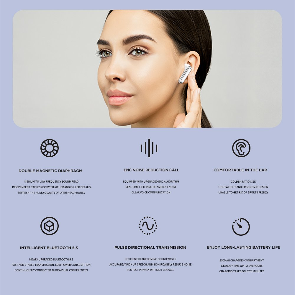 Wholesale Bluetooth 5.3 Wireless Headphone In Ear Earbuds TWS HiFi Stereo Earbuds Earphone