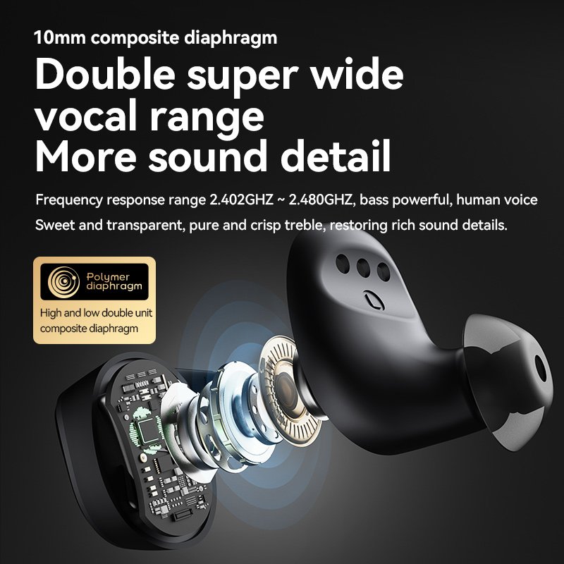 Hifi Sanag T10S Stereo LED Display ENC Bluetooth Earbuds Waterproof High-quality In Ear Wireless Headphone