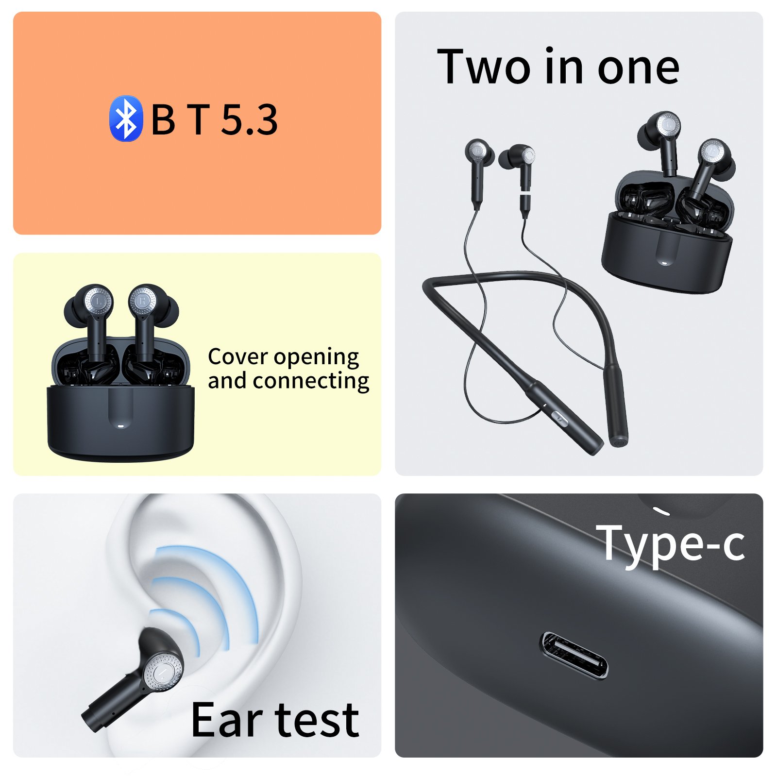 ROCXF J9 wireless earbuds stereo noise cancelling gaming in-ear headphones headset gaming sports tws bluetooth earphone earbuds