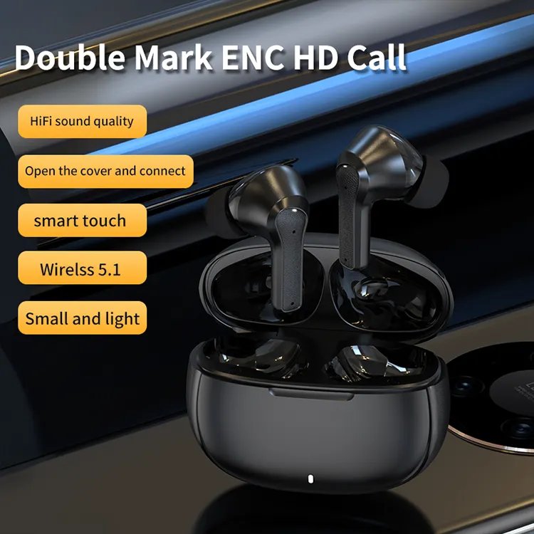 2024 Factory wholesale price P9 ENC earphones noise-cancelling calls bt5.1 binaural touch headset wireless waterproof