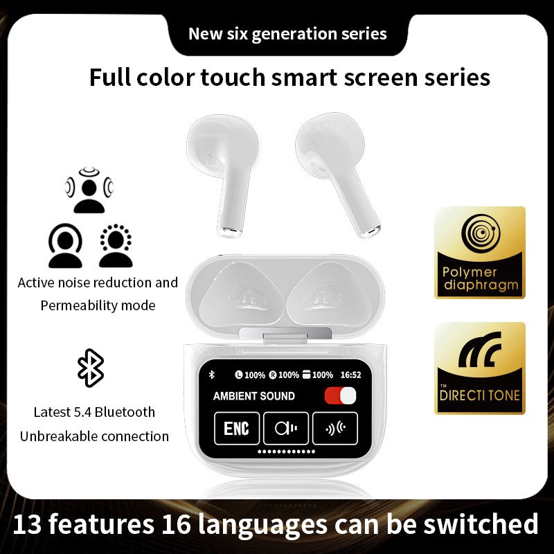 Trending Electronic Handsfree Relojes TWS Headset for Apple ANC LCD Smart Touch Screen Gaming In-ear Headphones Wireless Earbuds